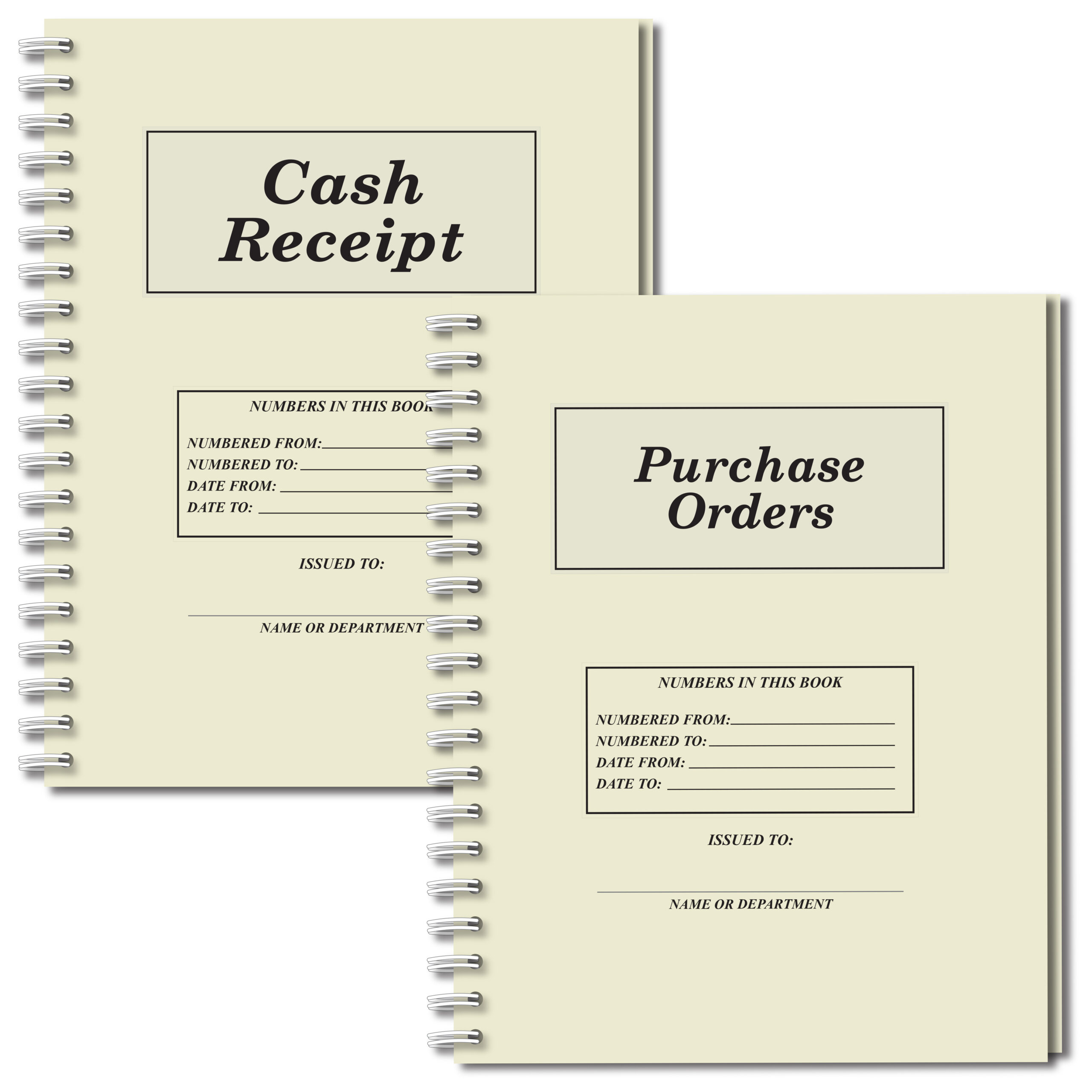 Cash Receipt & Purchase Order Books