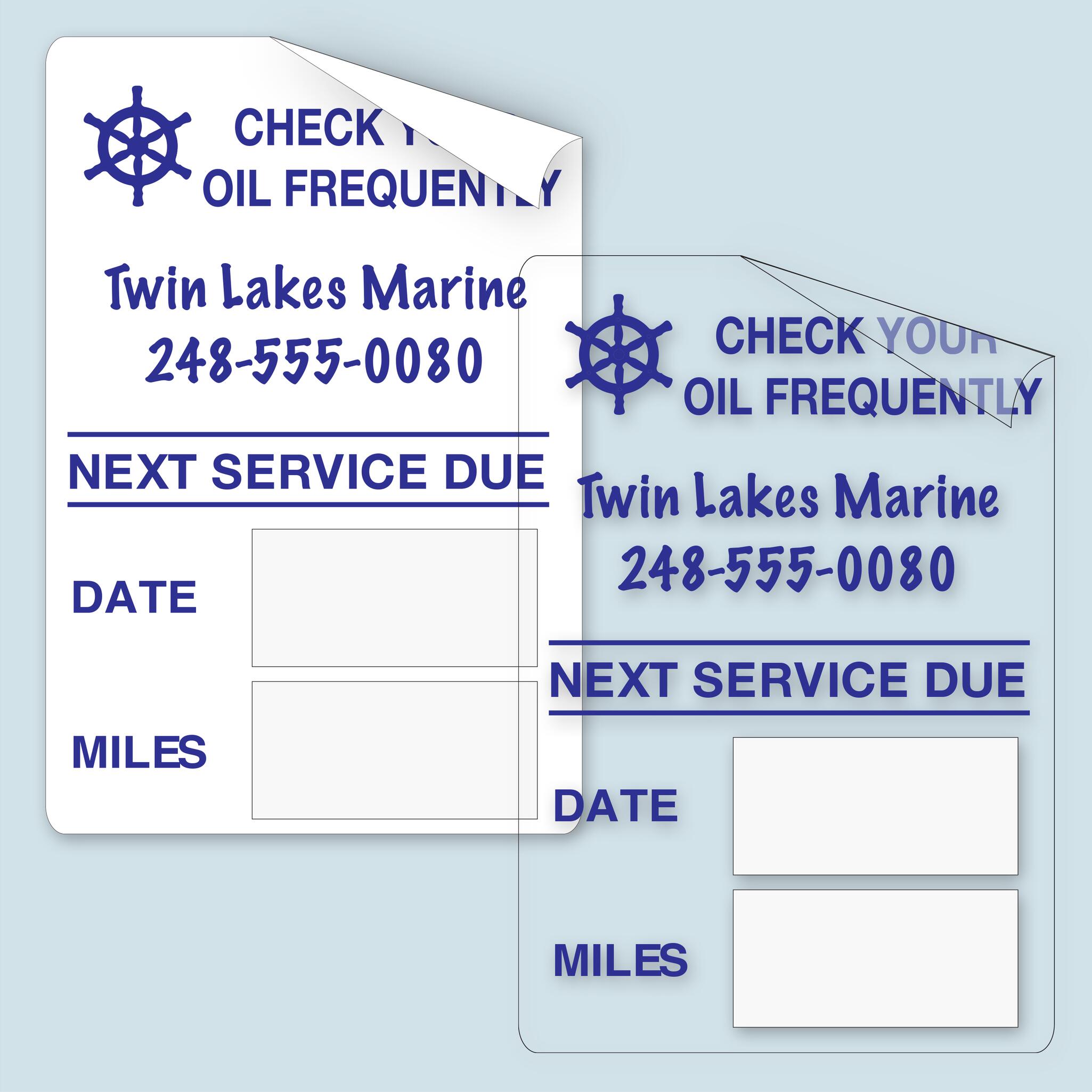 Write-On Service Reminder Roll Labels