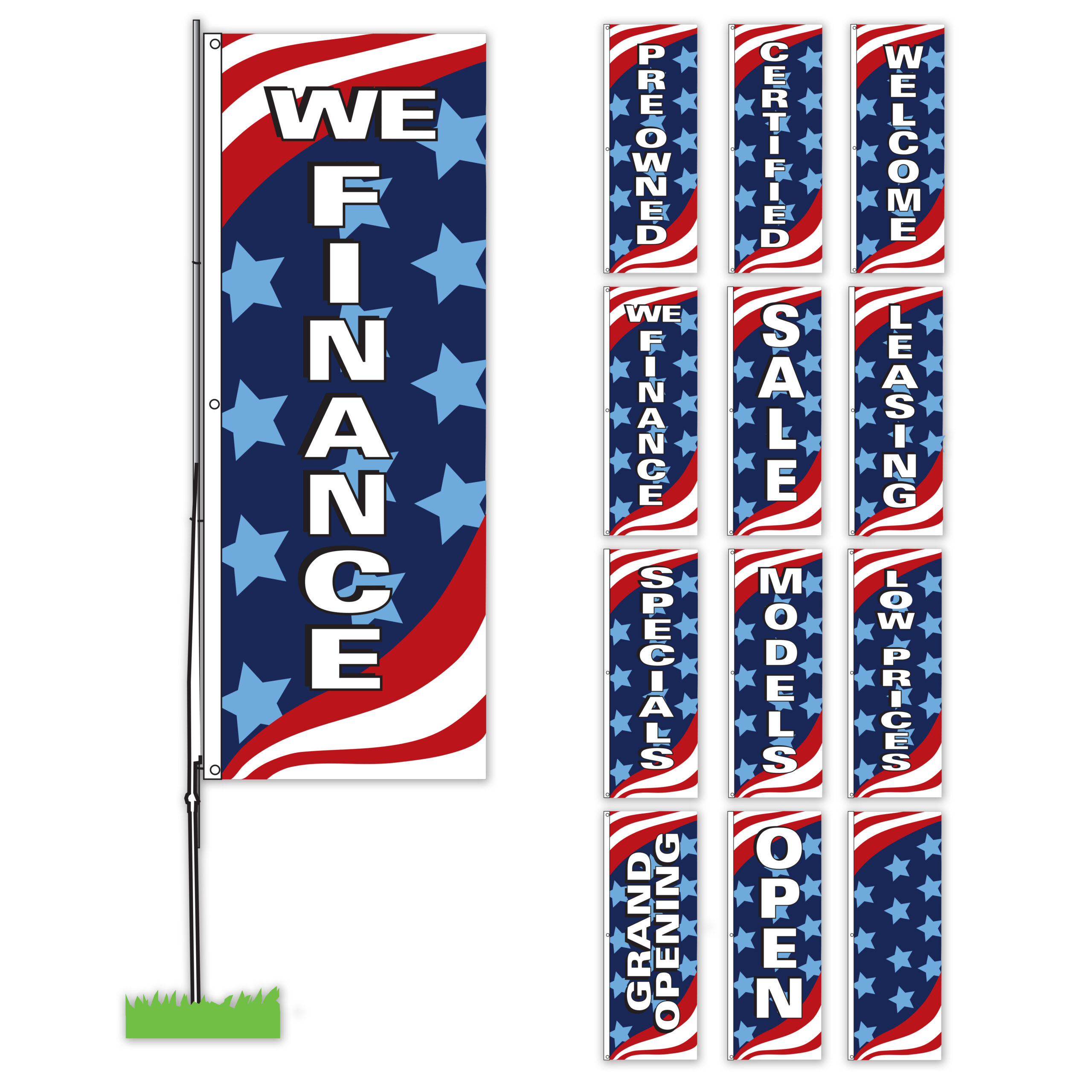 Patriotic Vertical Flags
