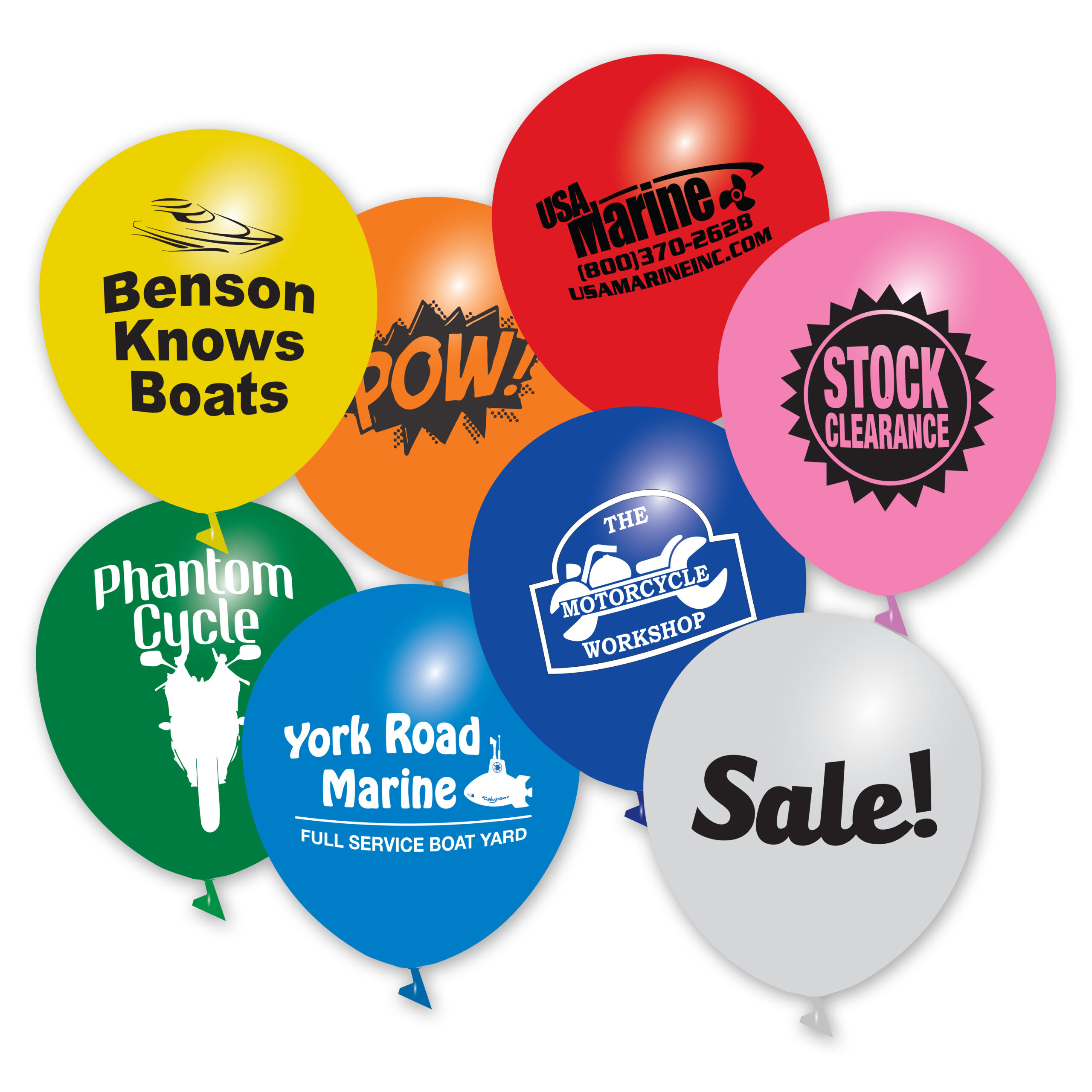 Assorted Size Imprinted Balloons