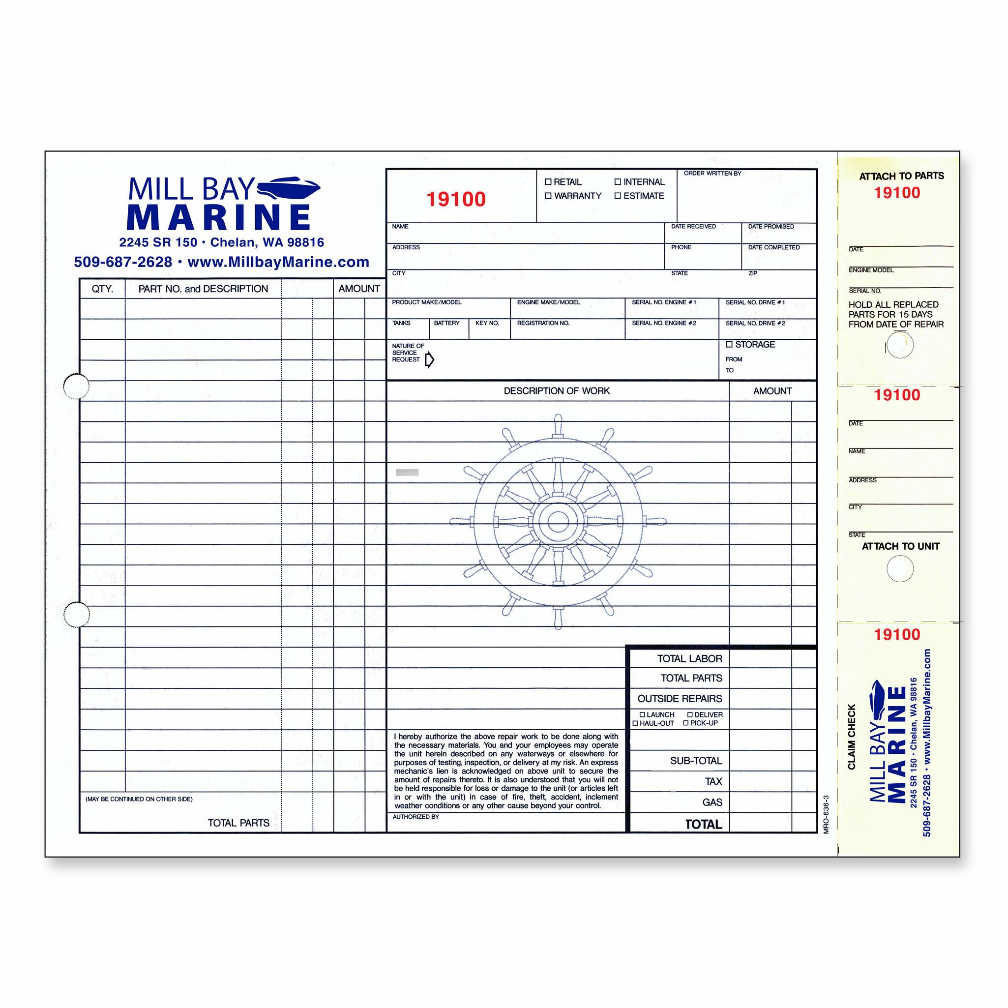 Boat Repair Order Forms - Image 3