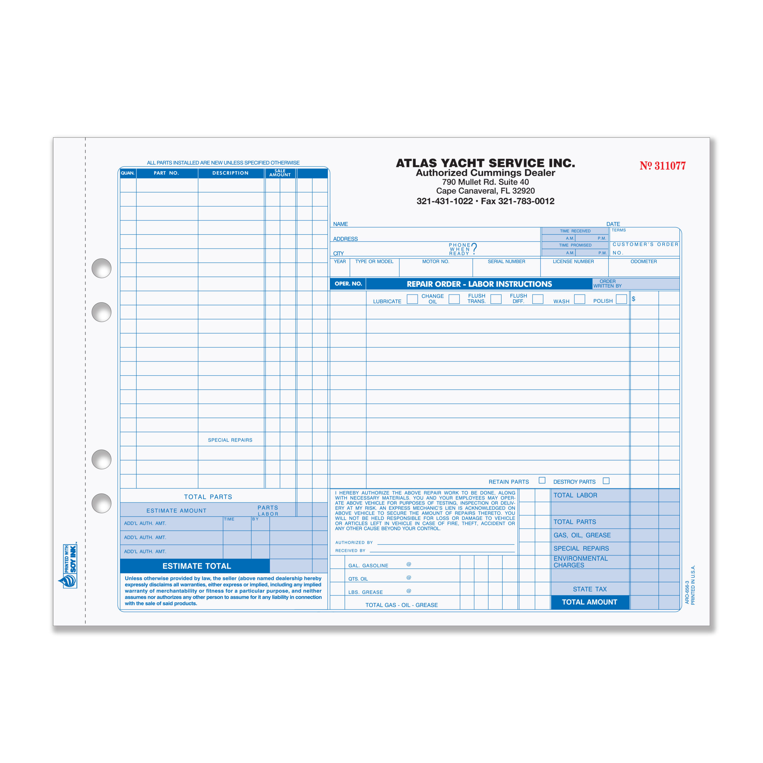 Powersports Vehicle Repair Forms - Image 2