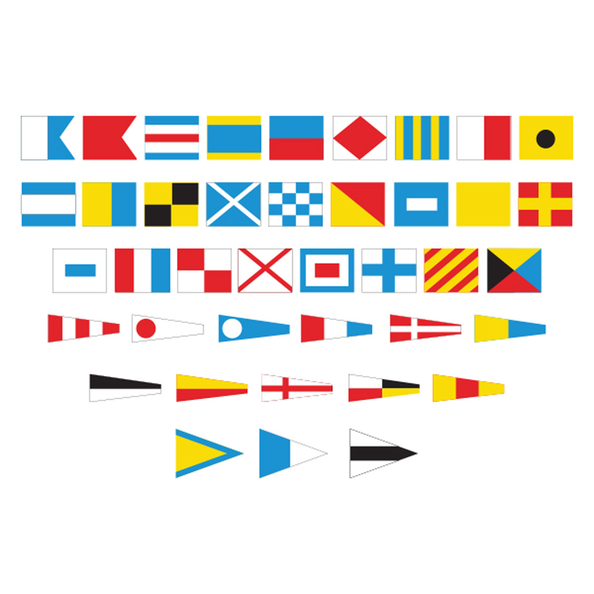 Full Set of 40 Int'l Flags