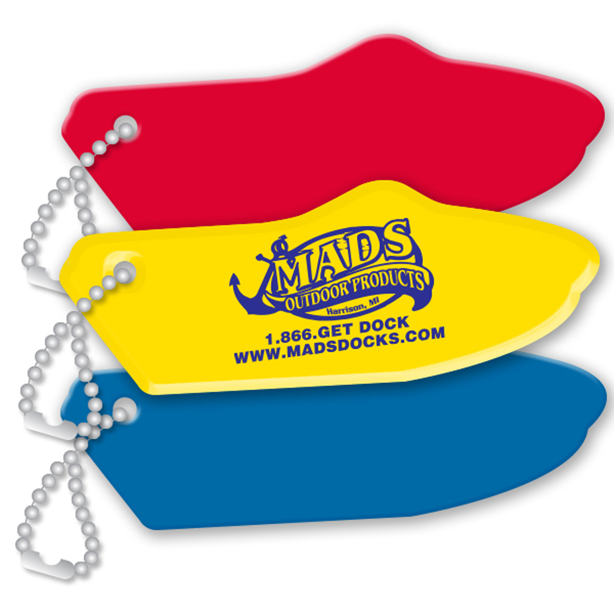 Speedboat Shaped Floating Key Fobs