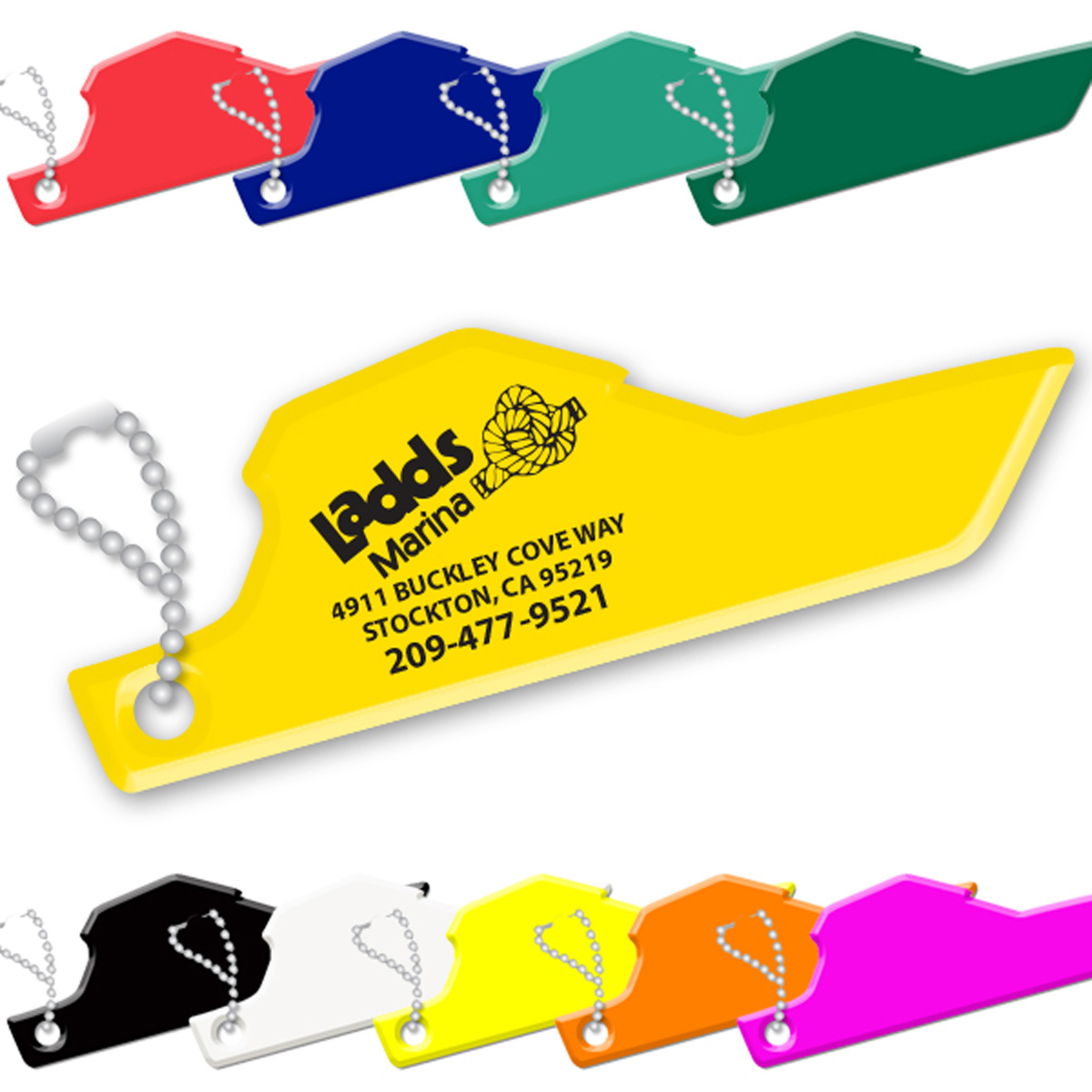 Boat Shaped Floating Key Fobs