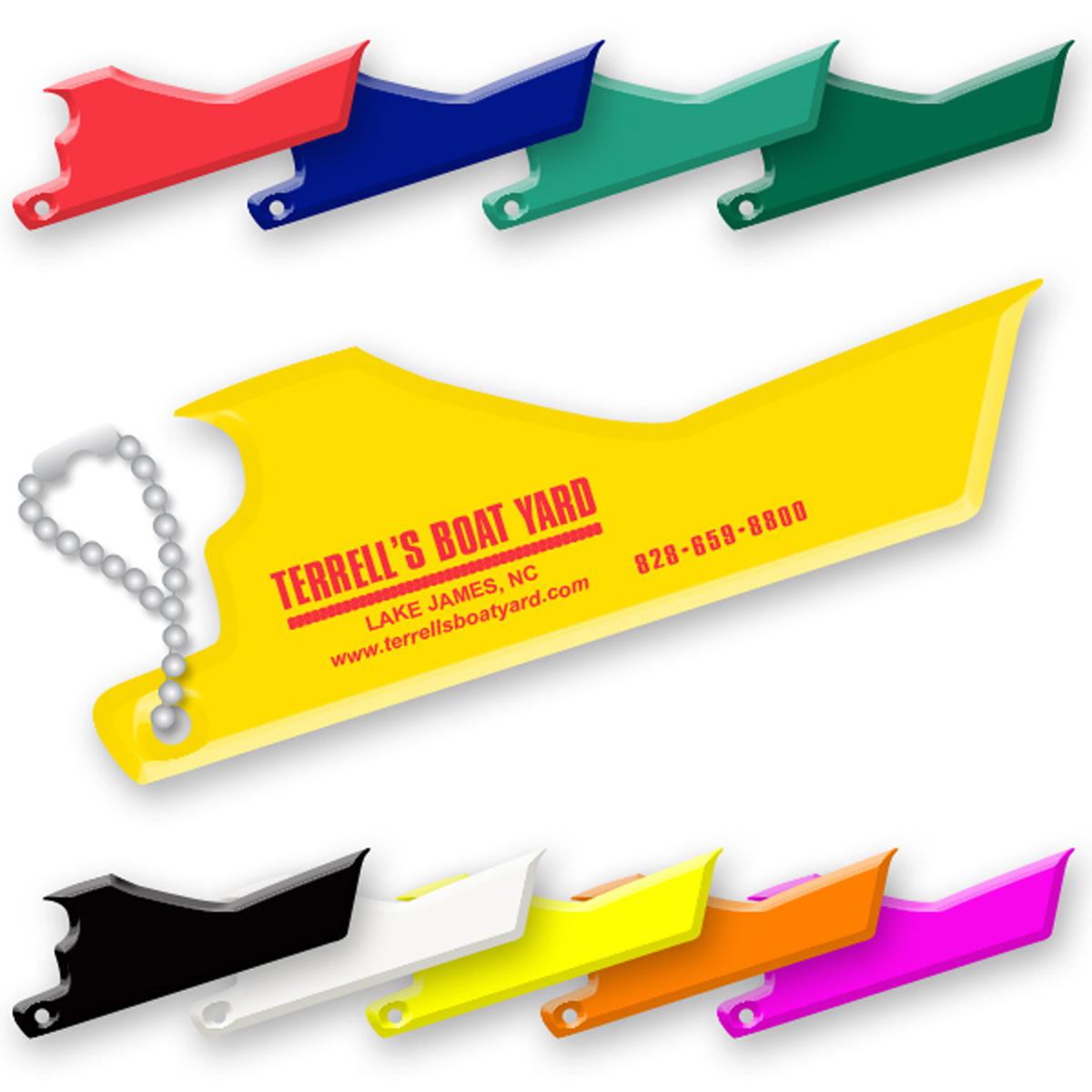 Boat Shaped Floating Key Fobs