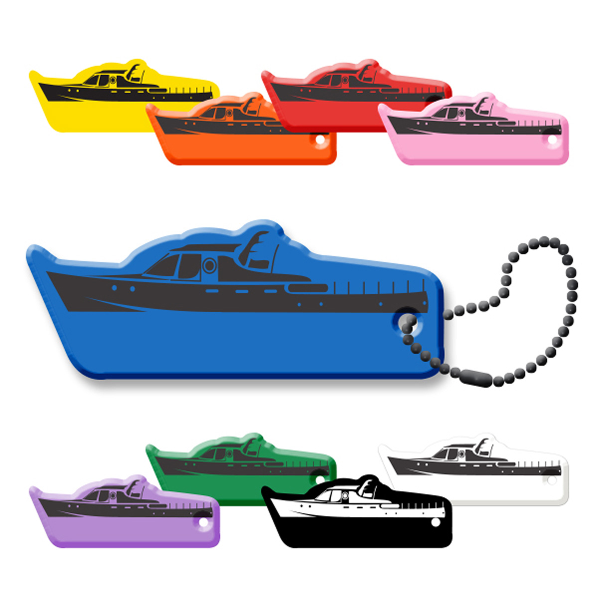 Boat Shaped Floating Key Fobs