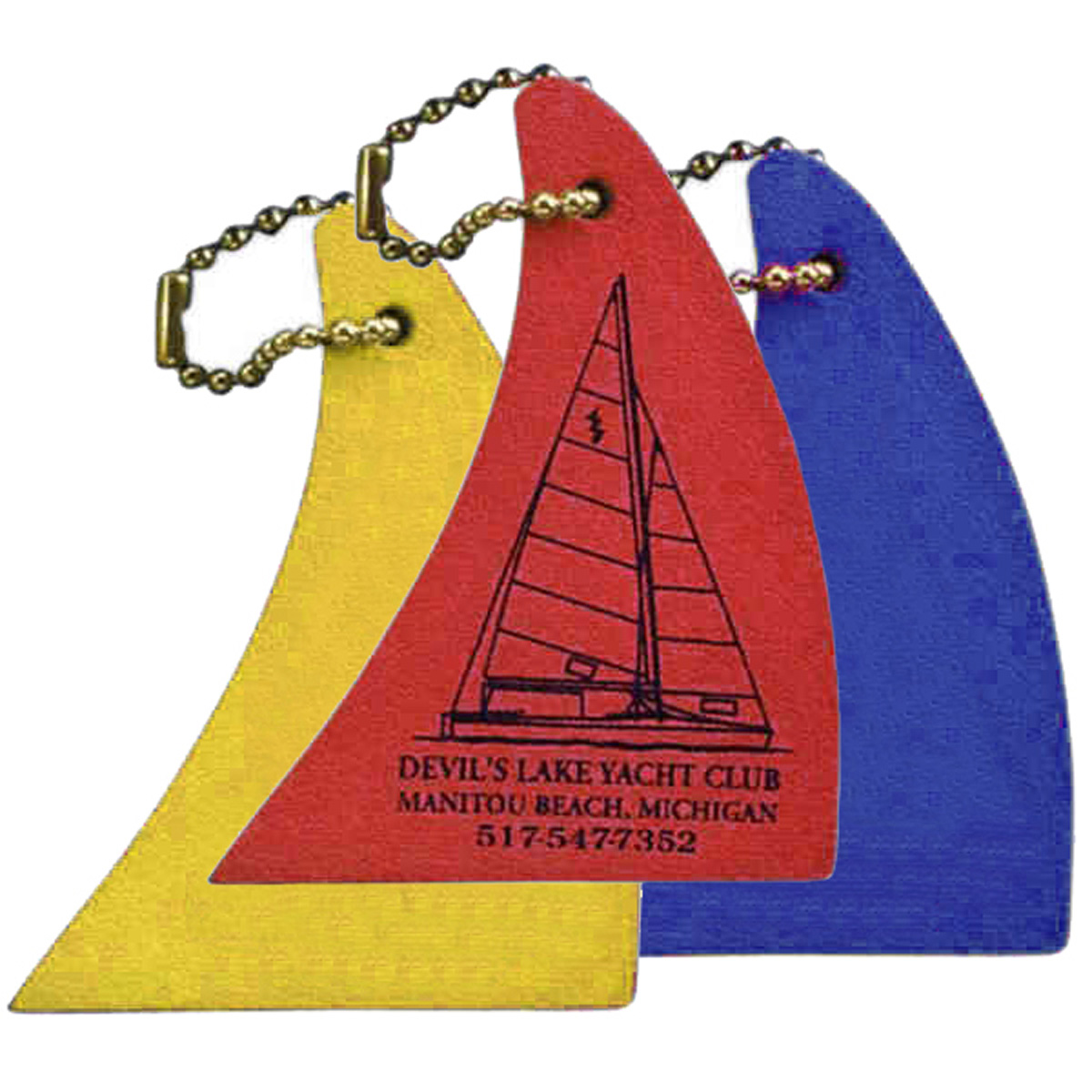 Sailboat Shaped Floating Key Fobs