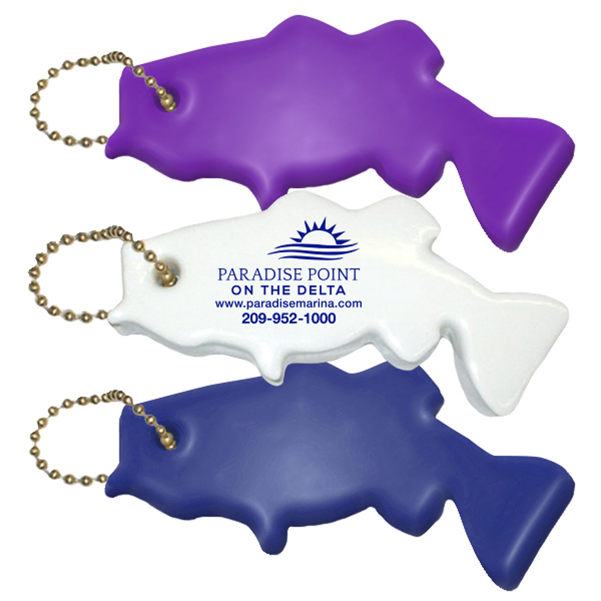Bass Shaped Floating Key Fobs