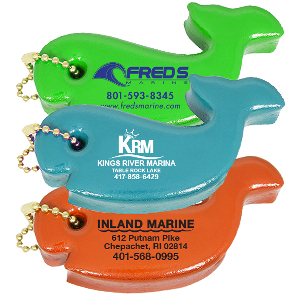 Whale Shaped Floating Key Fobs