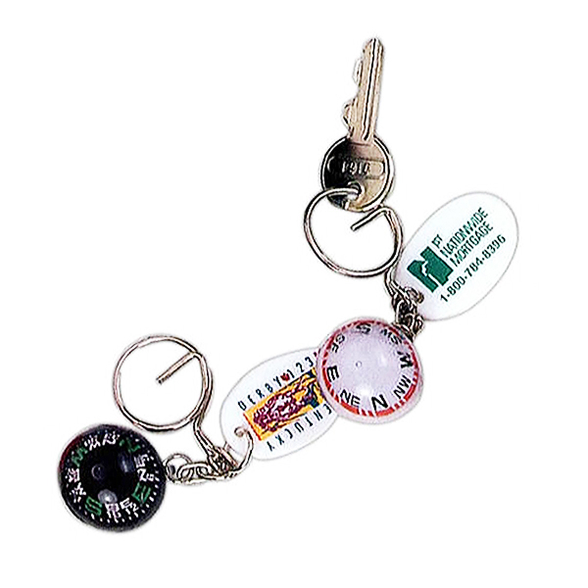 Floating Compass Key Fobs