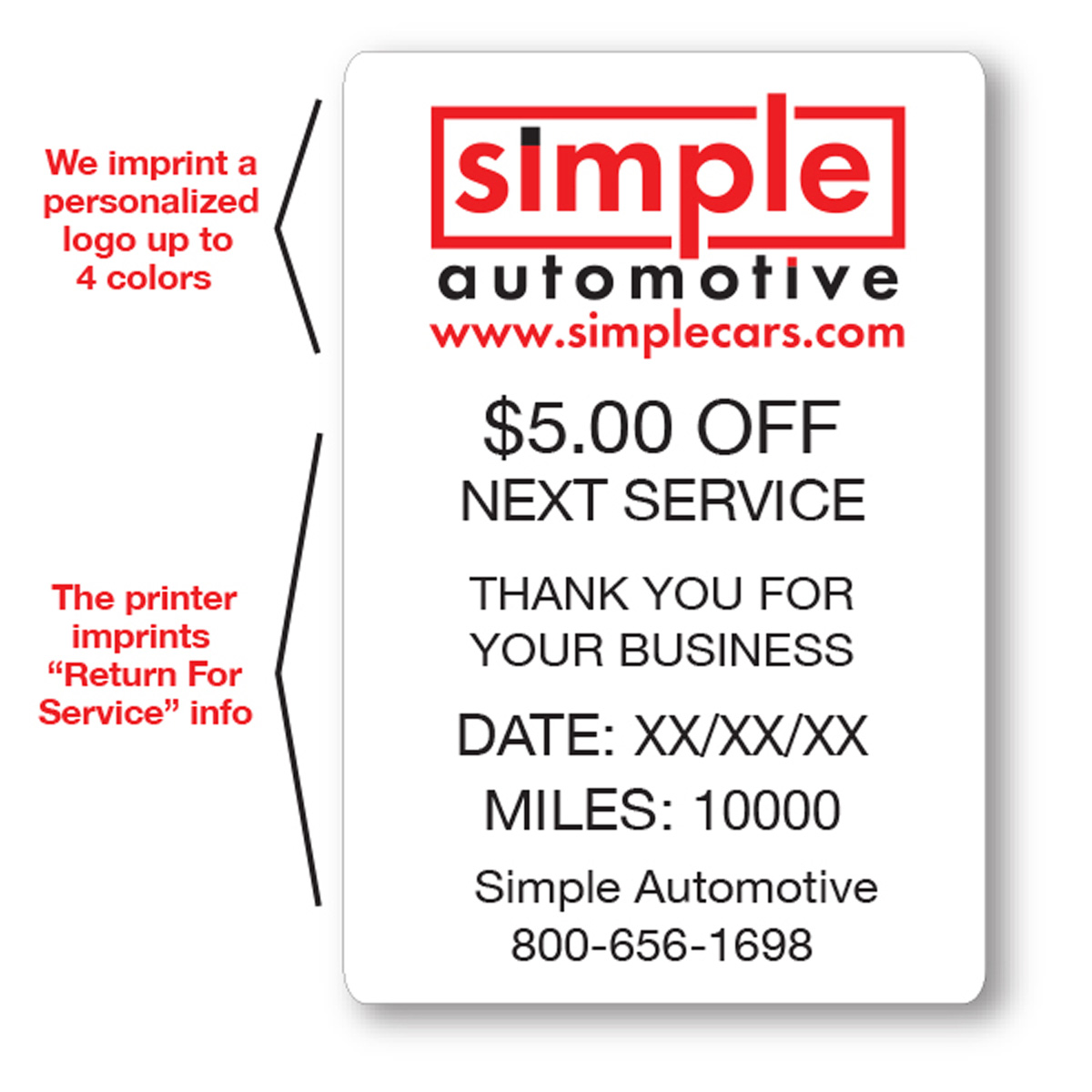 Custom Roll Labels for Pre-Programmed Printer Kit