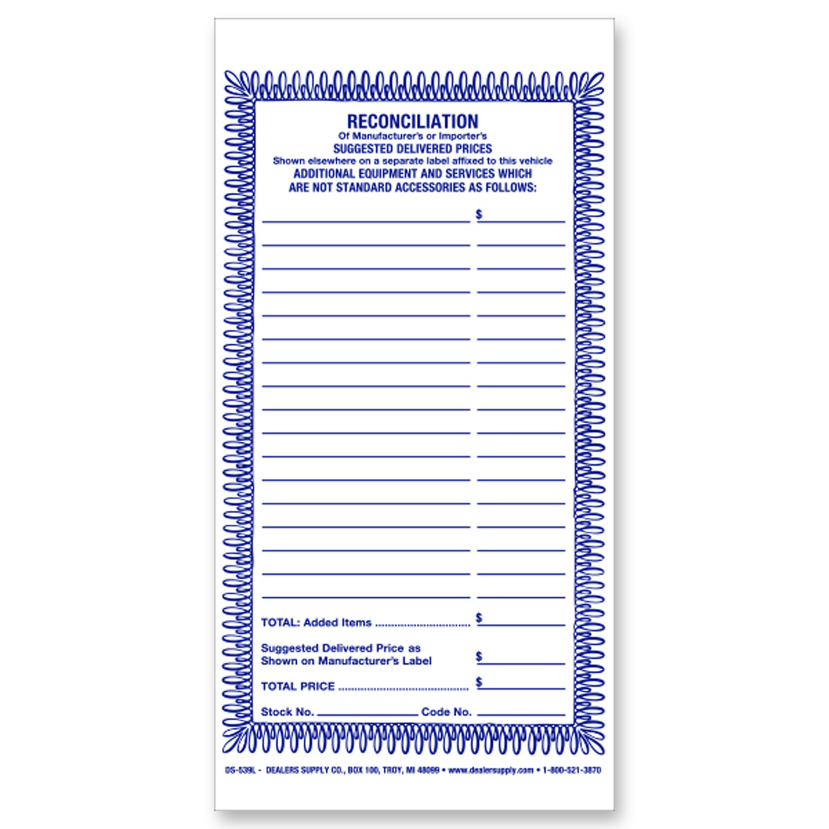 Standard Reconciliation/Addendum Stickers - Image 6