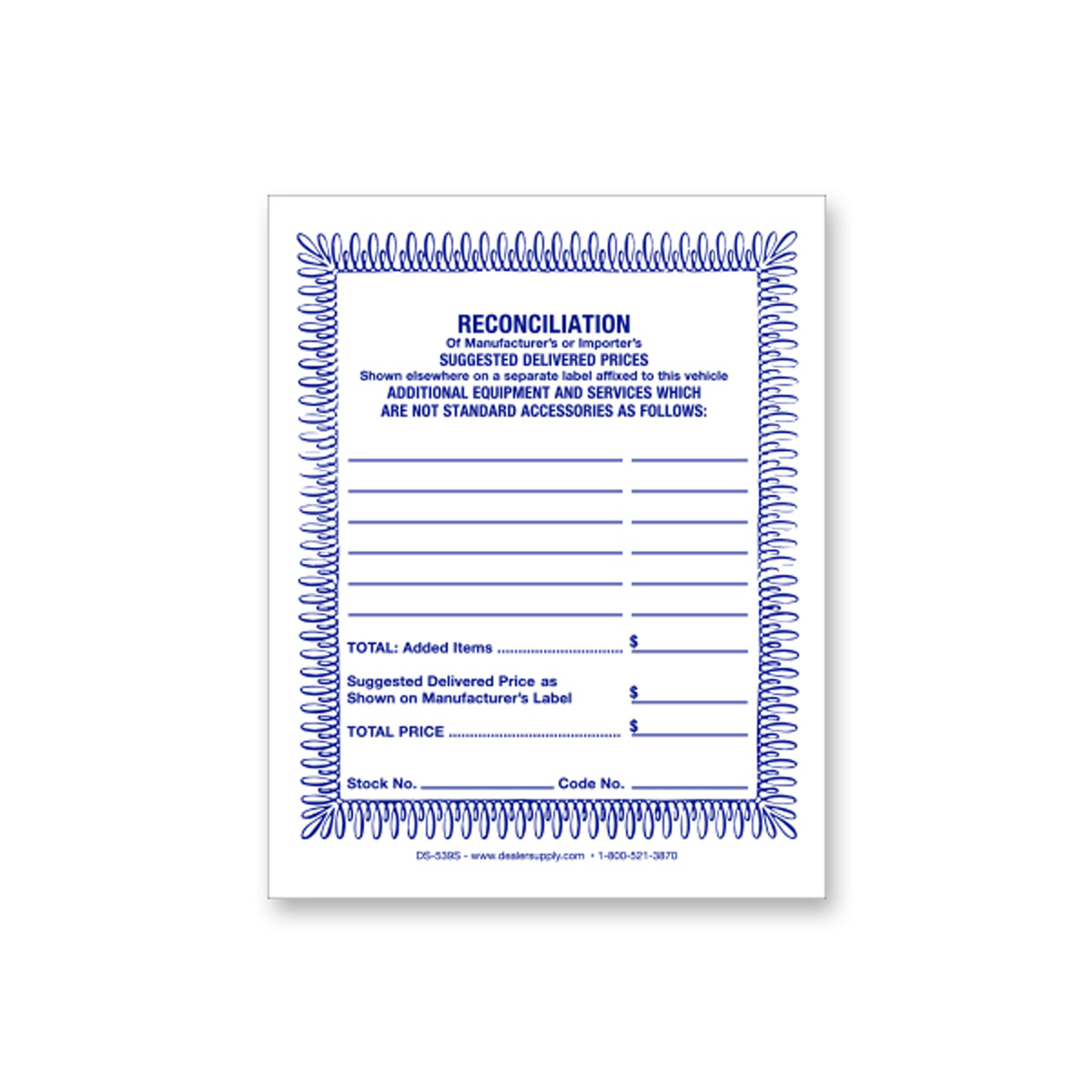 Standard Reconciliation/Addendum Stickers - Image 7