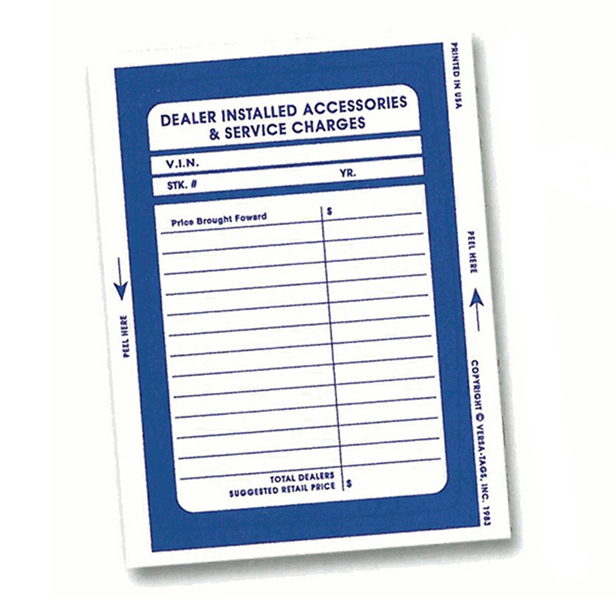 Clear Vinyl Reconciliation/Addendum Stickers